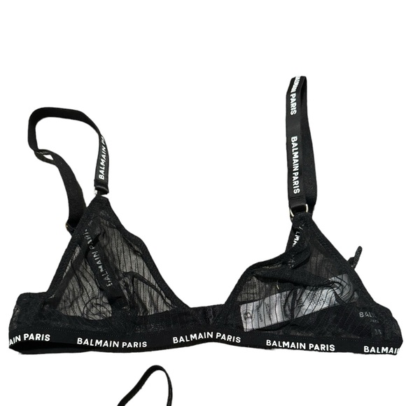 BALMAIN***Tulle Logo Strap Bra + Underwear Set***Sm. - Picture 7 of 12